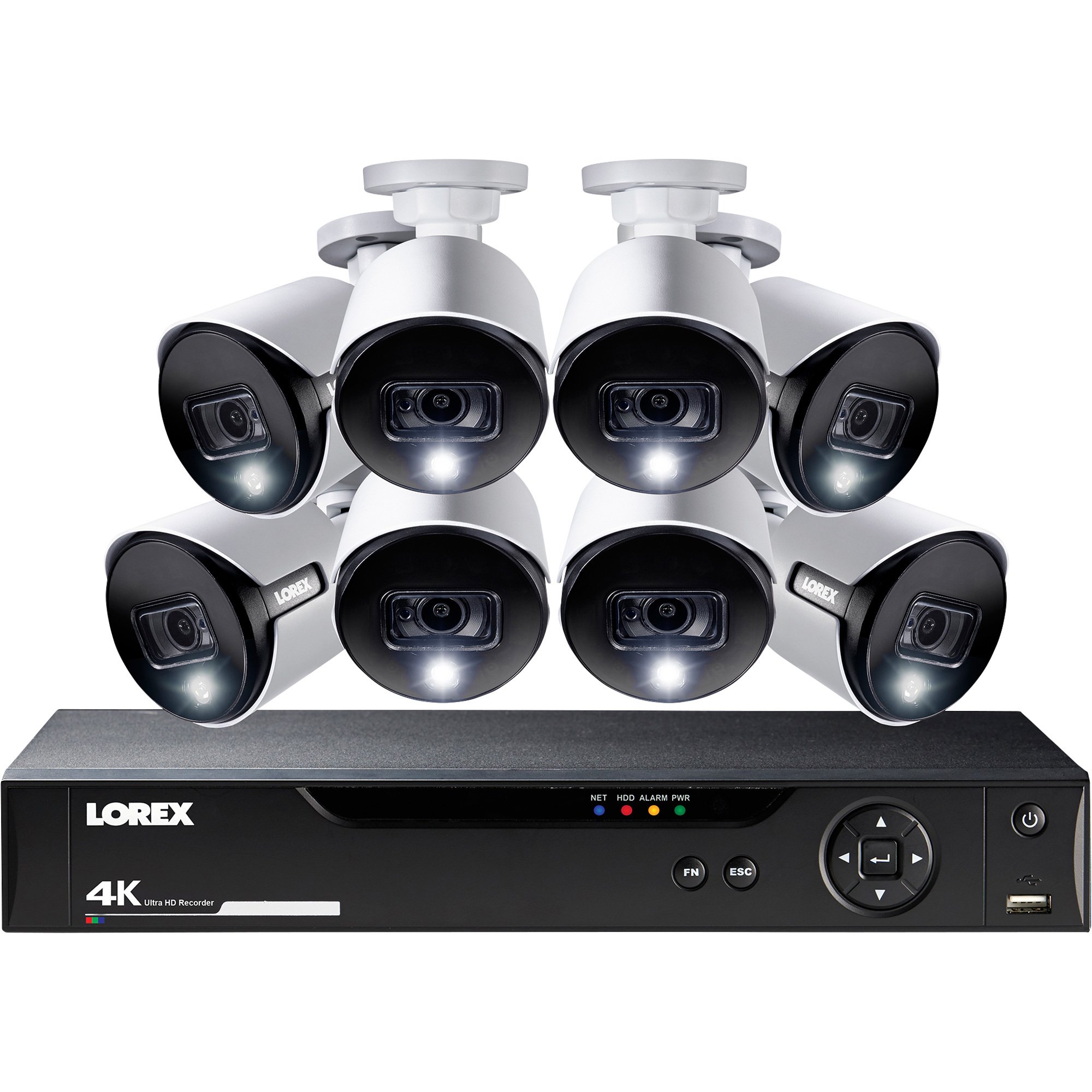 Lorex 4K Active Deterrence DVR Security System with 2 TB Hard Drive — 8 Channels, 8 Cameras, Model# LHV51082T8KX